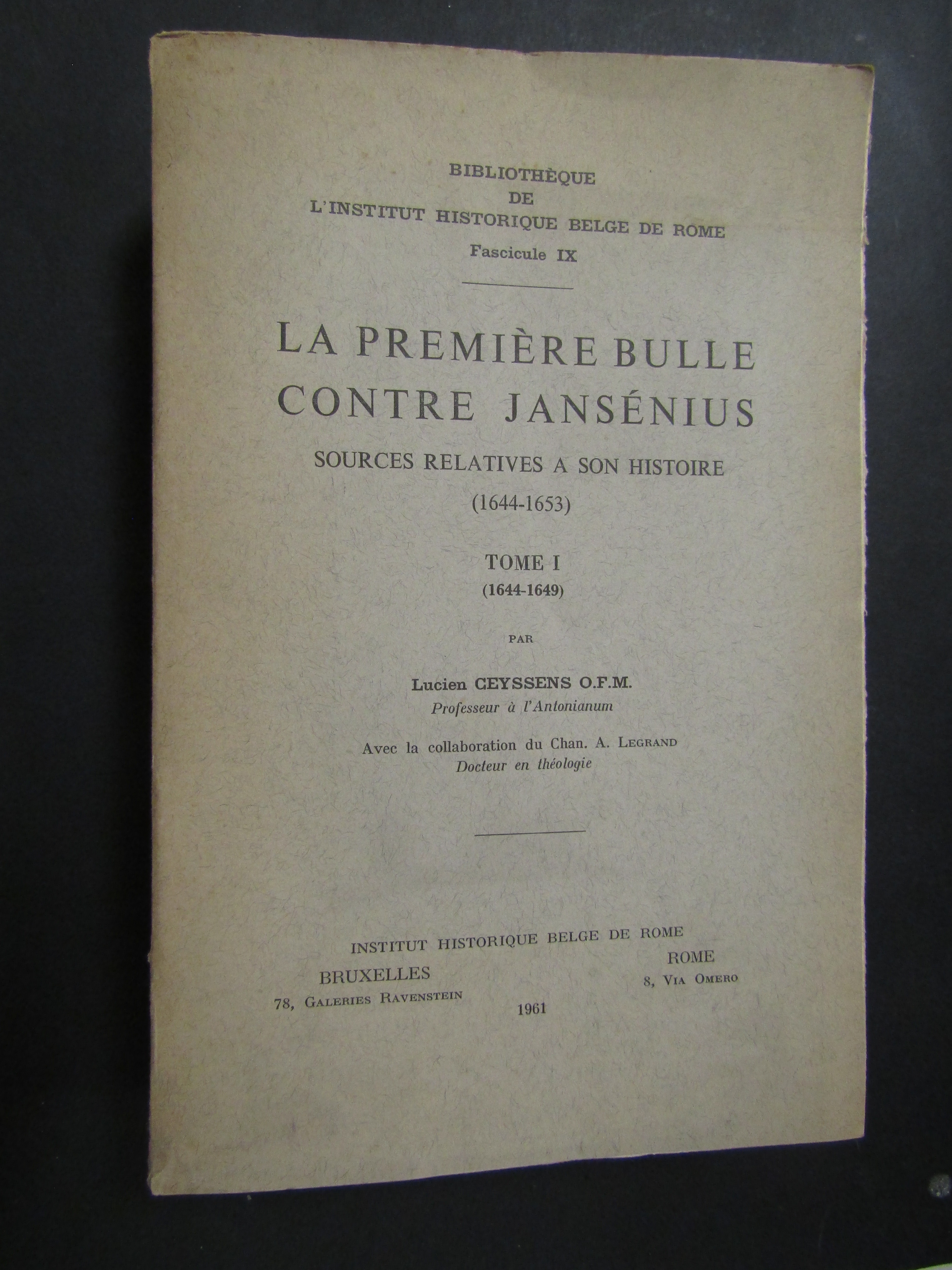 Ceyssens Lucien. La première bulle contre jansènius sources relatives a …