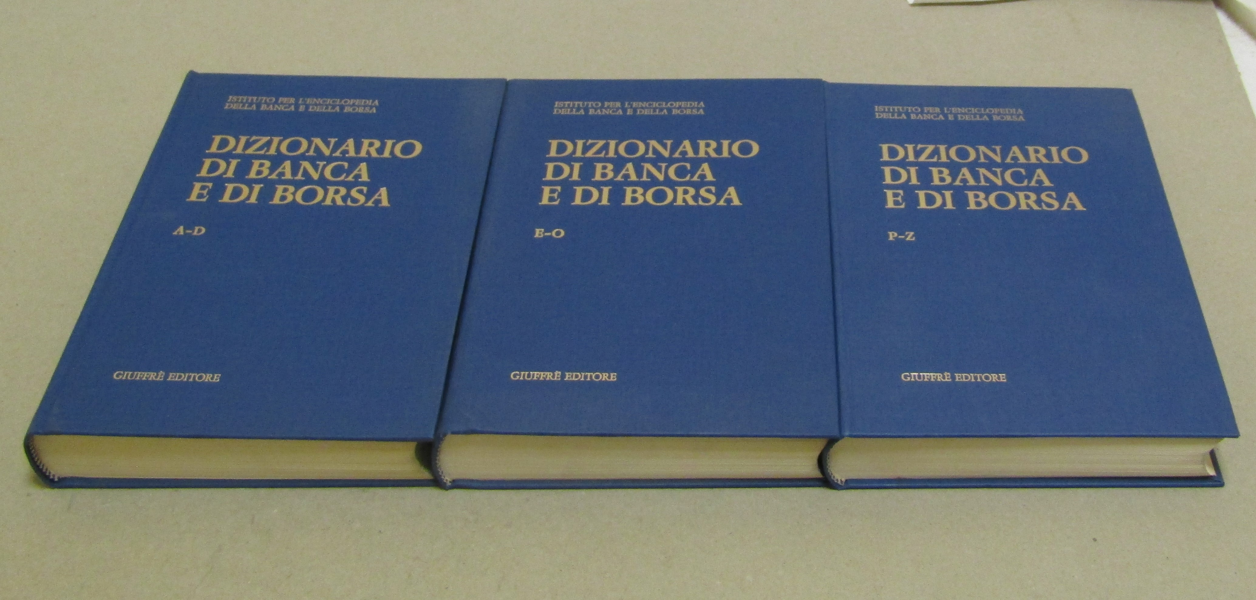 DIZIONARIO DI BANCA E DI BORSA. 3 voll.