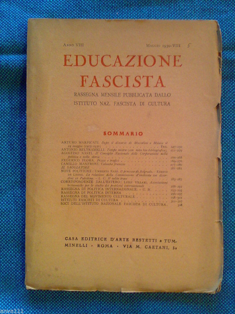 EDUCAZIONE FASCISTA / Rassegna Mensile maggio 1930 - I.N.Fascista di …