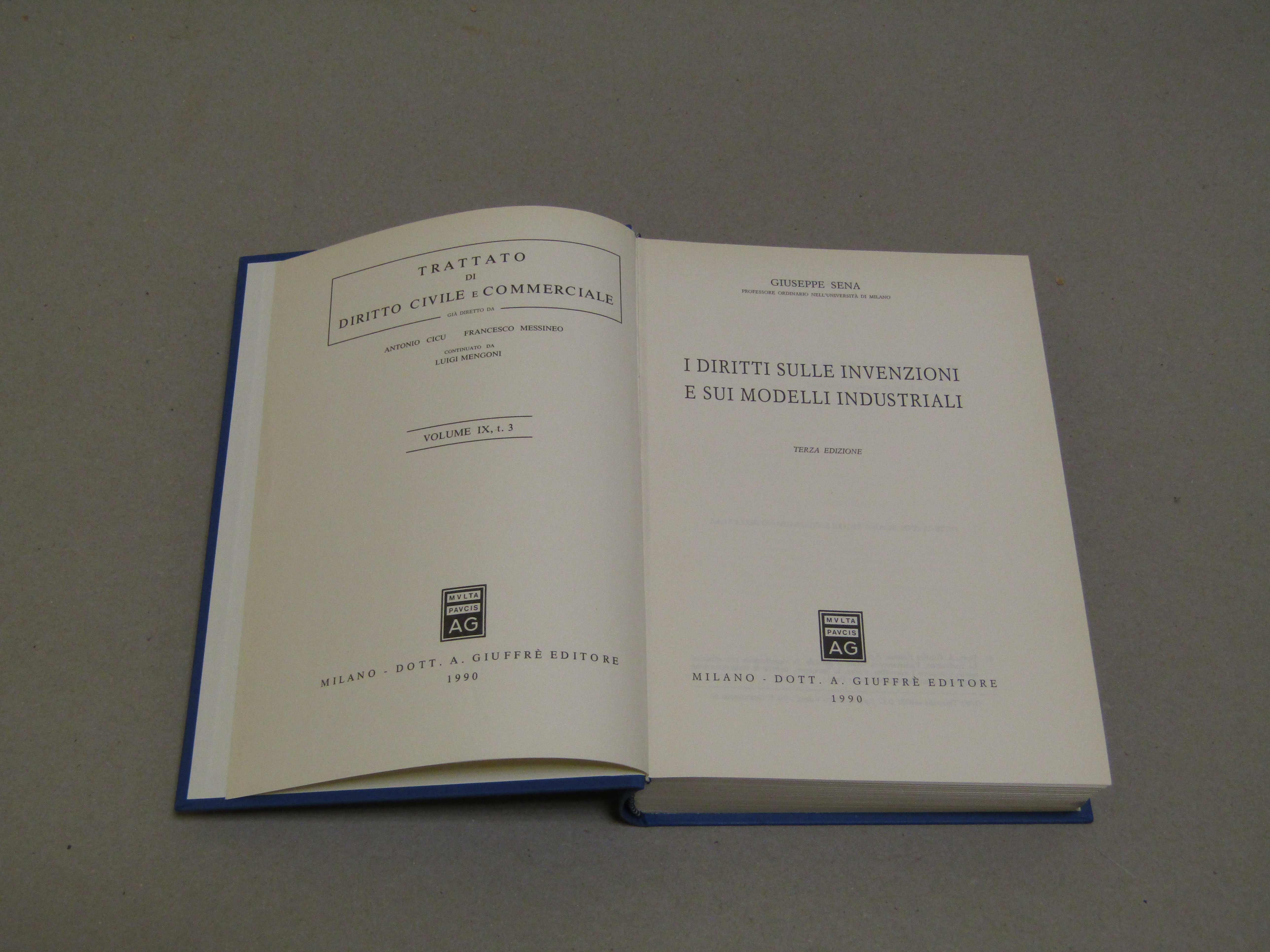 Giuseppe Sena. I diritti sulle invenzioni e sui modelli industriali