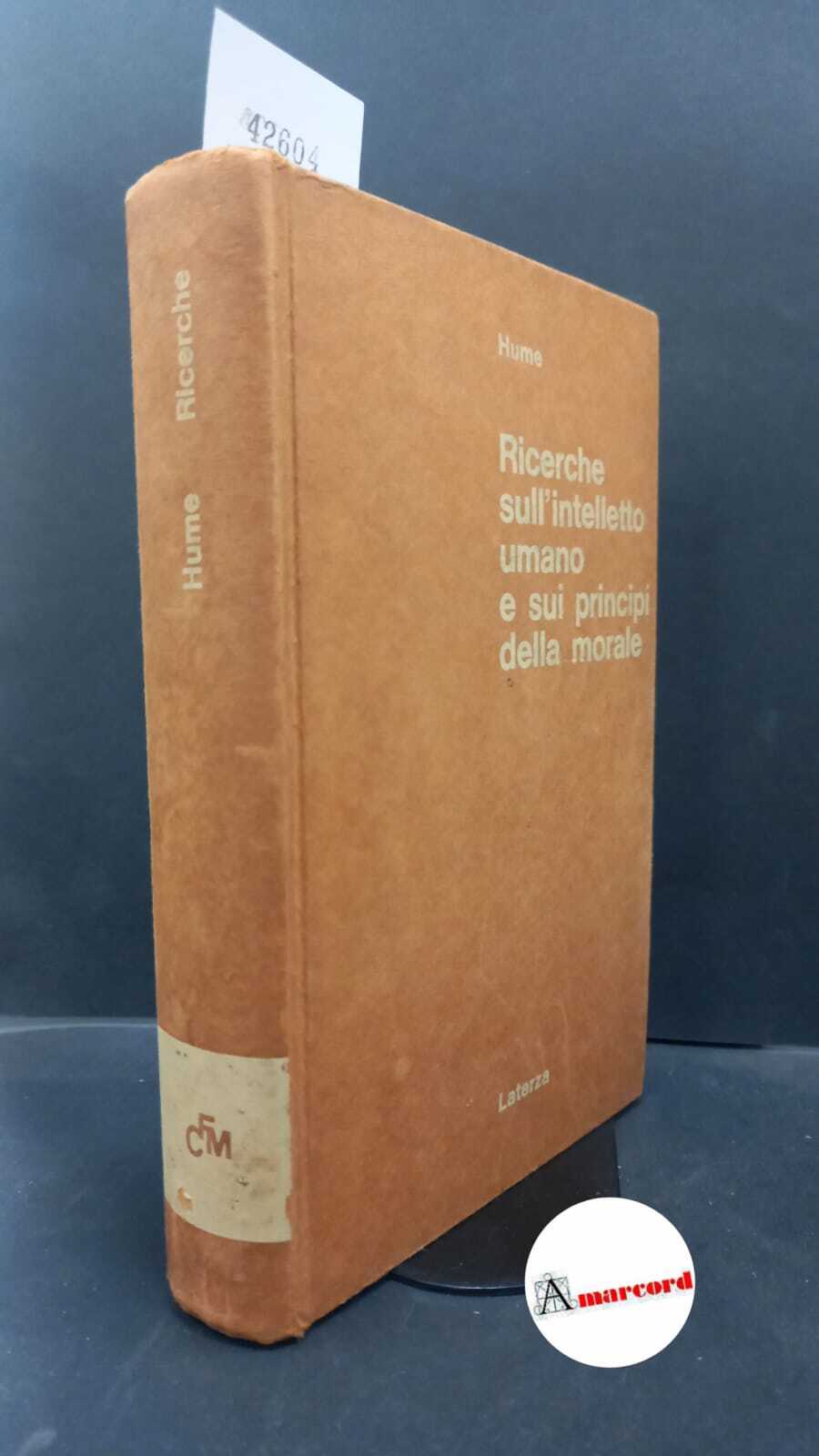 Hume, David. , and Dal Pra, Mario. Ricerche sull'intelletto umano …