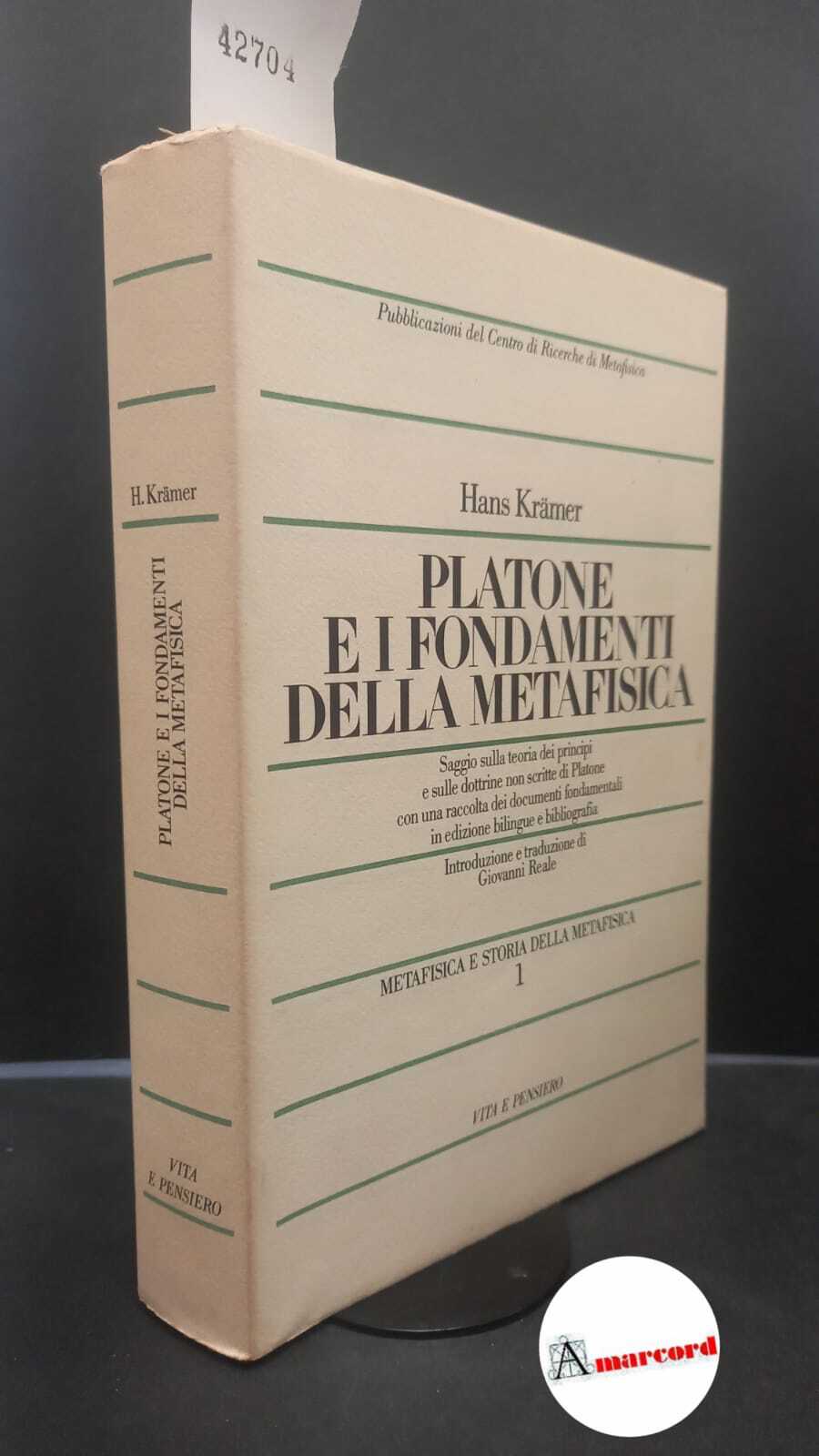 Krämer, Hans Joachim. , and Reale, Giovanni. Platone e i …