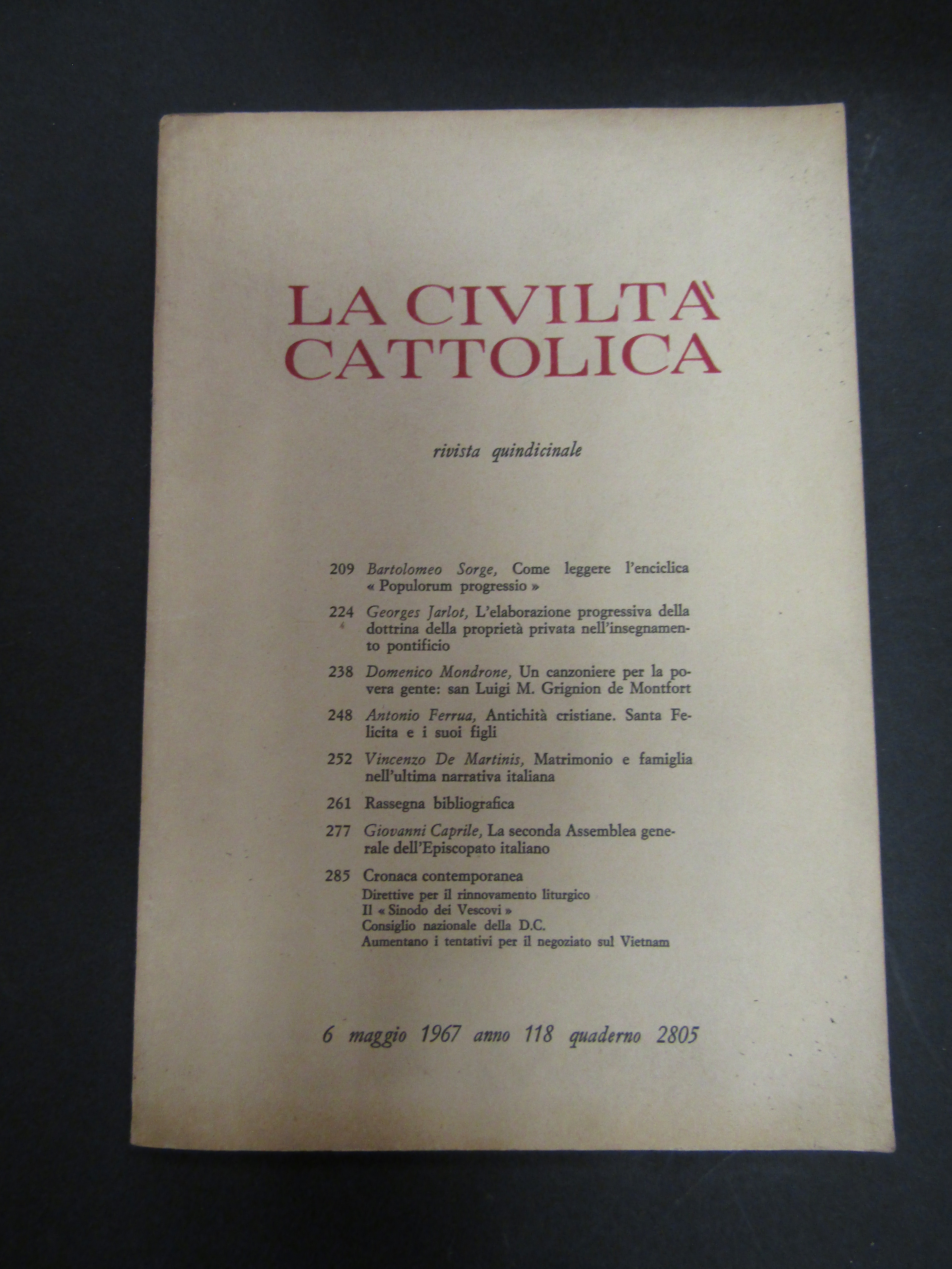 La civiltà cattolica. Rivista quindicinale. Edizioni La Civiltà cattolica. Vol. …