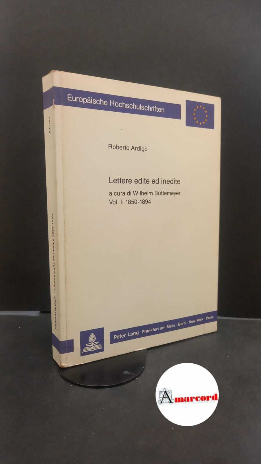 Lettere 1: 1850-1894 Frankfurt am Main [etc.] Lang, 1990