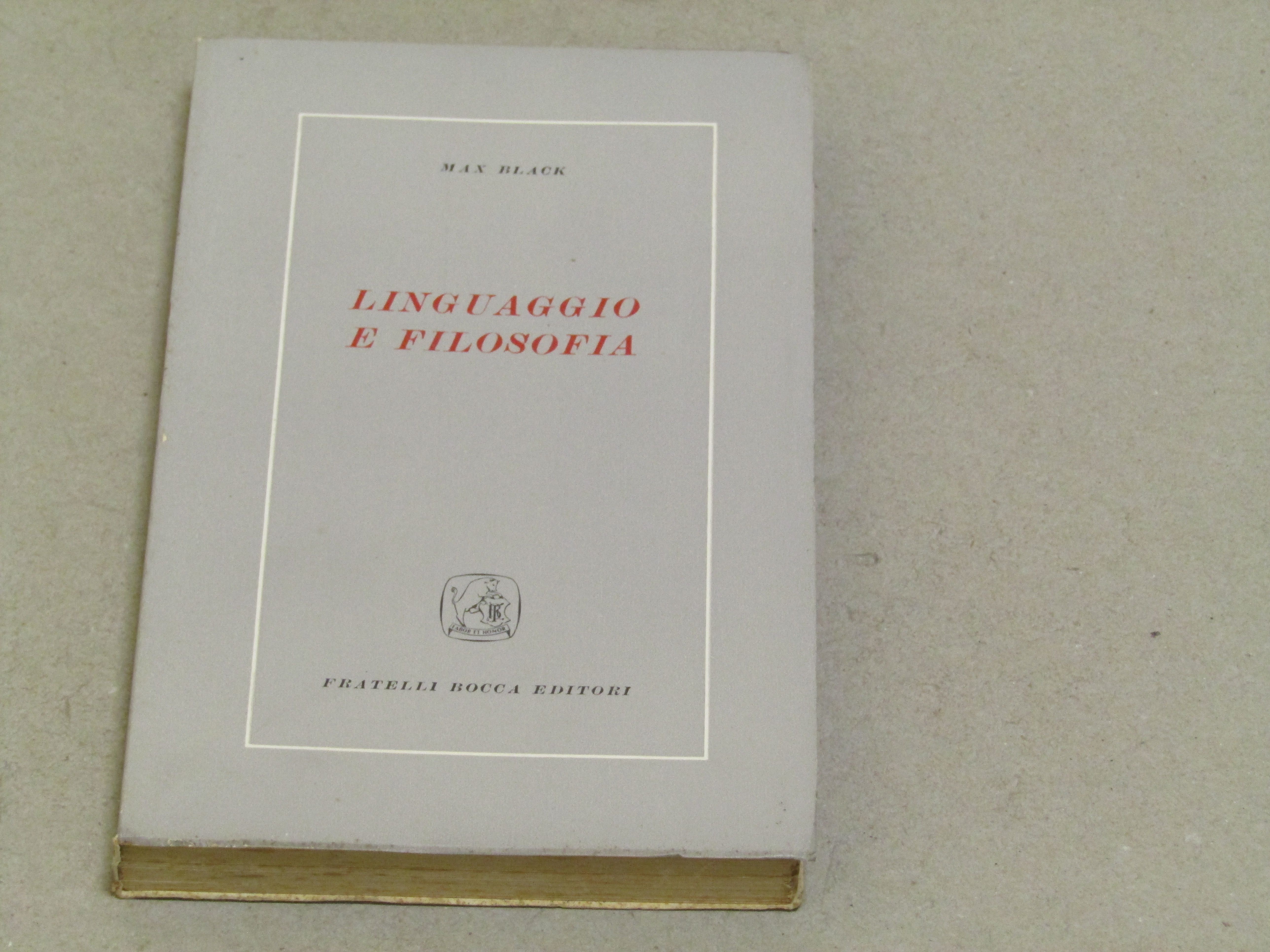 Max Black. Linguaggio e filosofia
