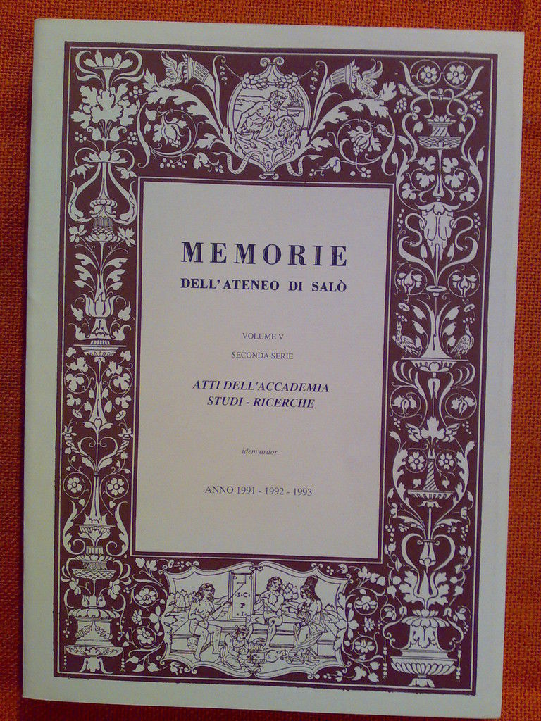 MEMORIE DELL' ATENEO DI SALO' - vol. V - seconda …