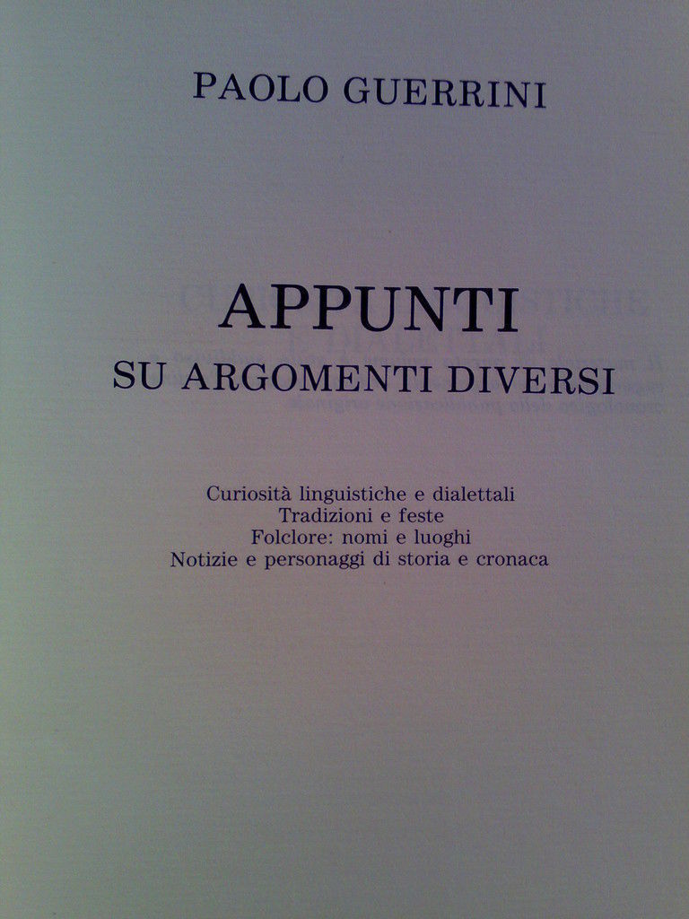 P.Guerrini - APPUNTI SU ARGOMENTI DIVERSI - Brescia1986