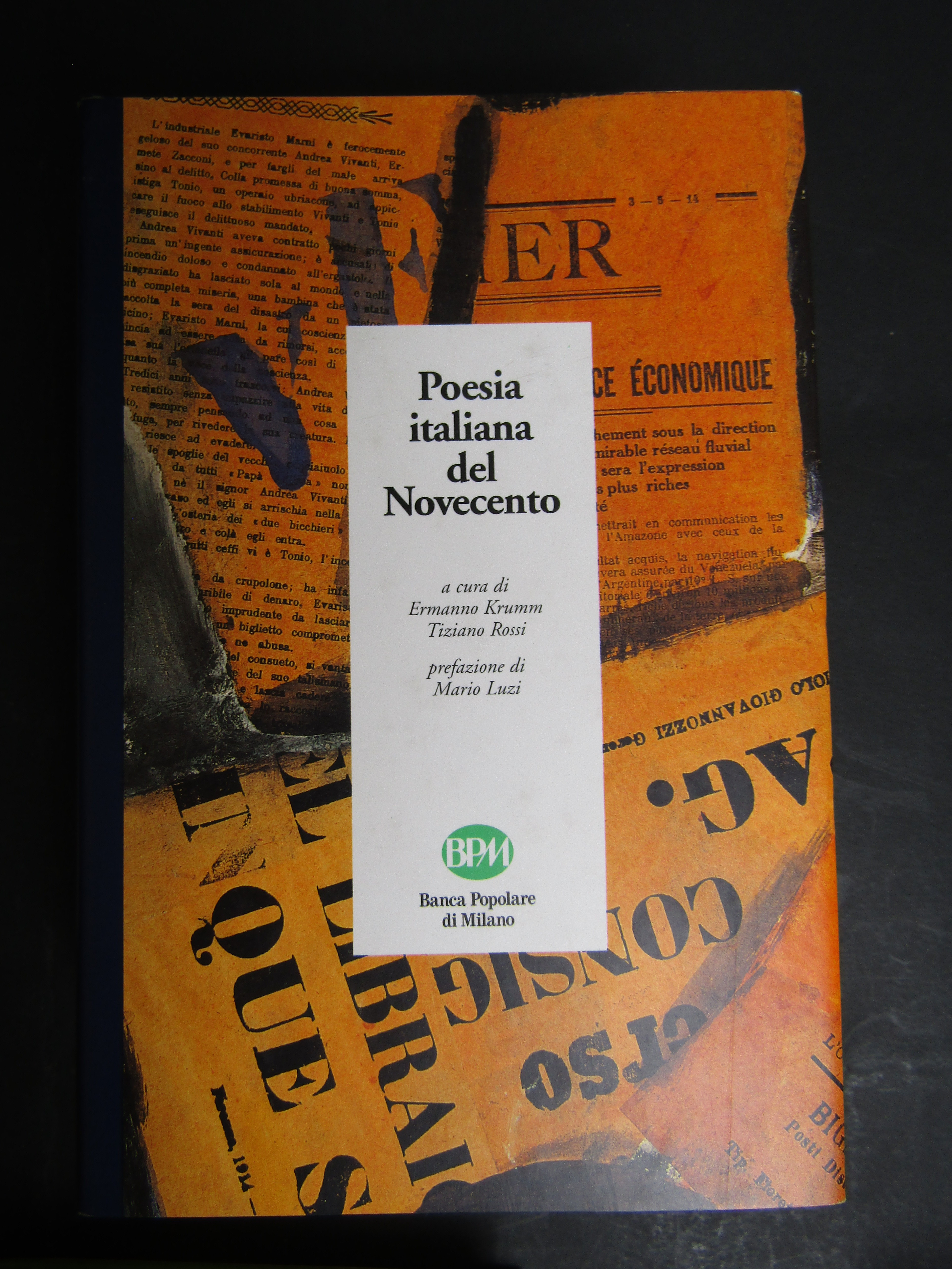 Poesia italiana del Novecento. a cura di Krumm Ermanno e …
