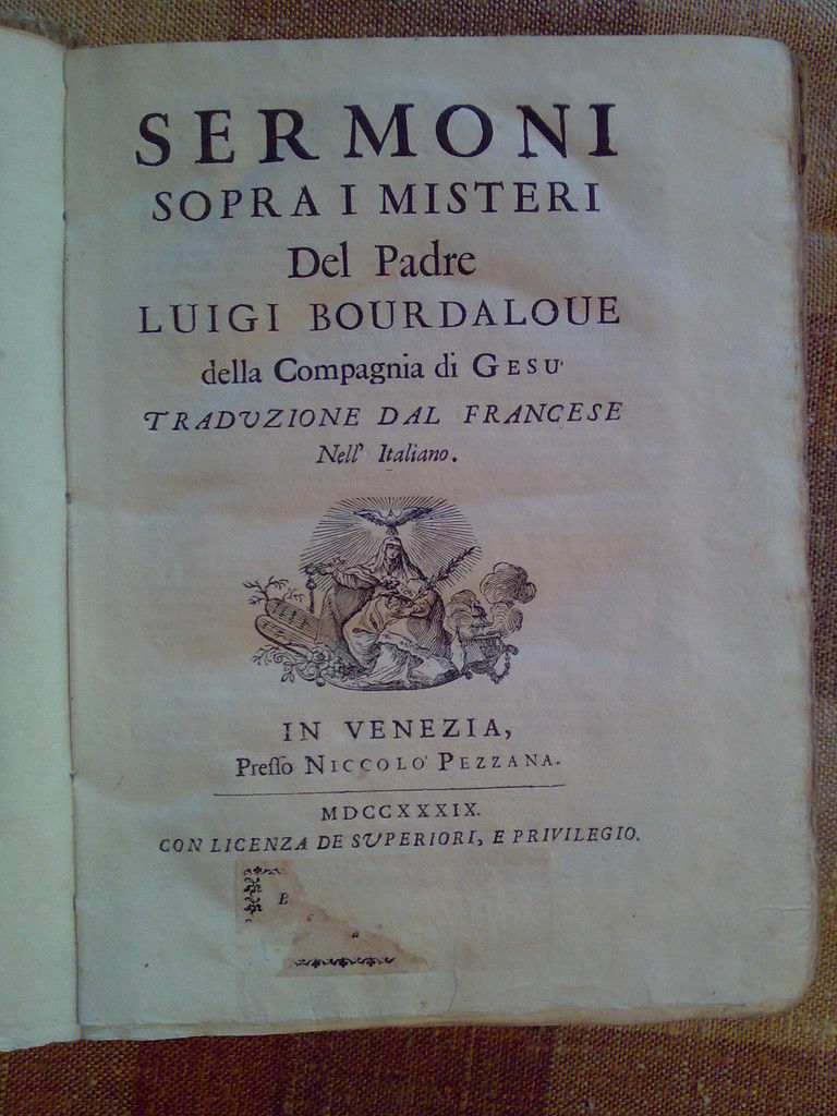 SERMONI SOPRA I MISTERI - Padre Luigi Bourdaloue � 1739