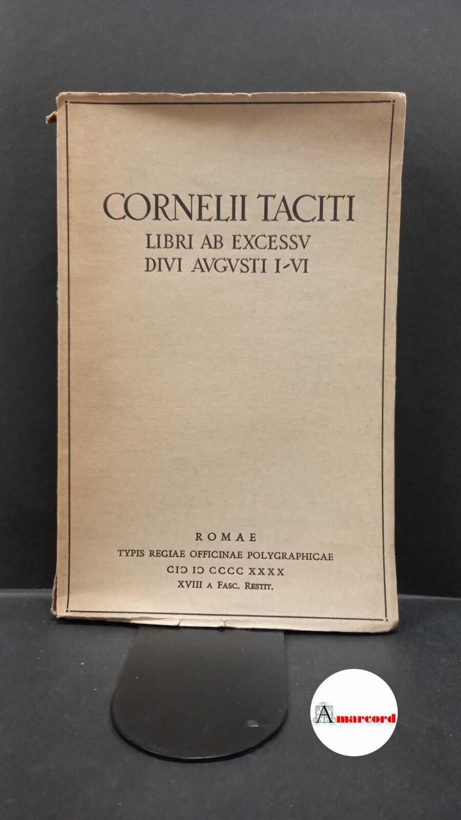 Tacitus, Publius Cornelius. , and Lenchantin de Gubernatis, Massimo. Cornelii …