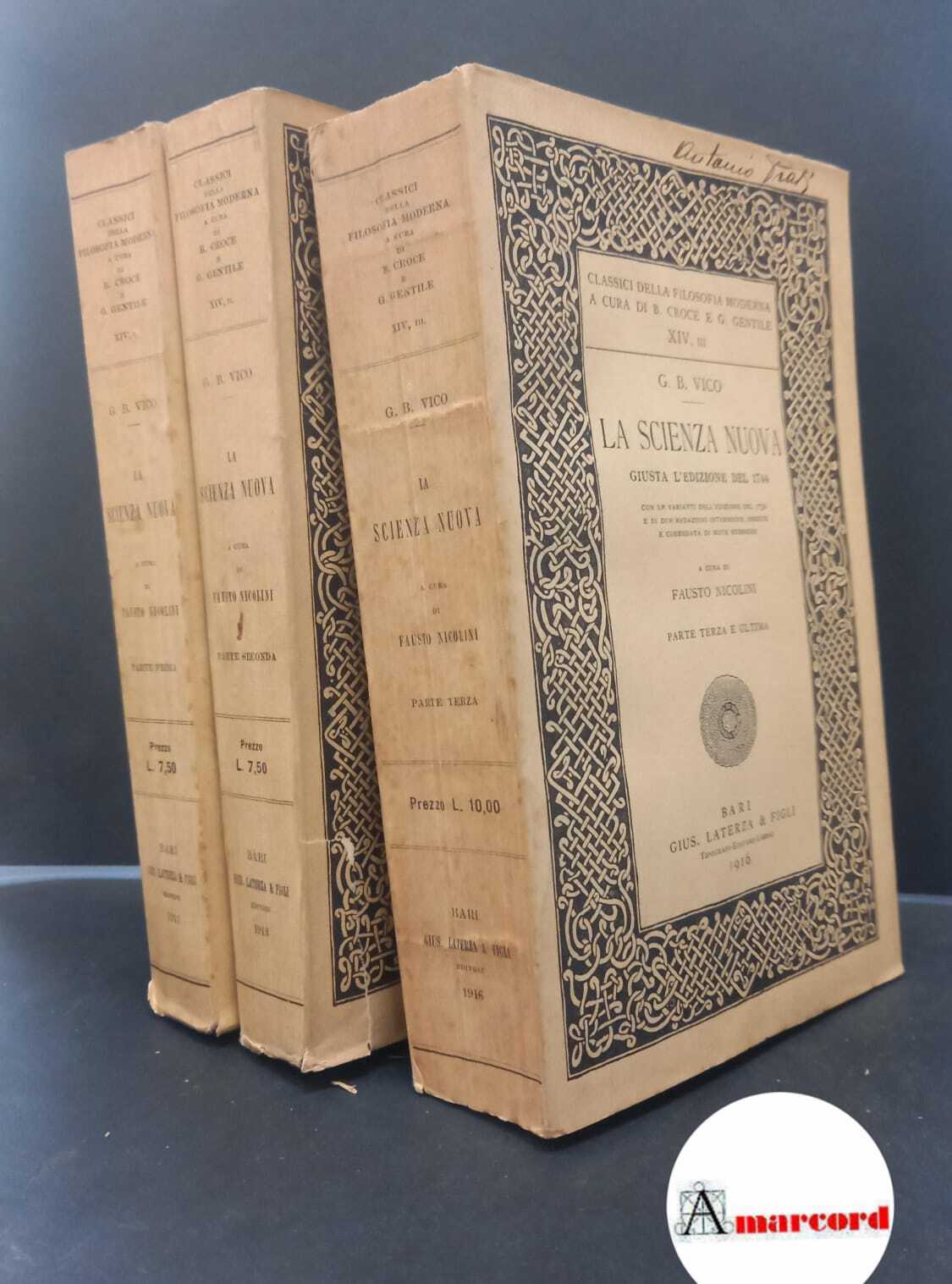 Vico, Giambattista. , and Nicolini, Fausto. �La �scienza nuova : …