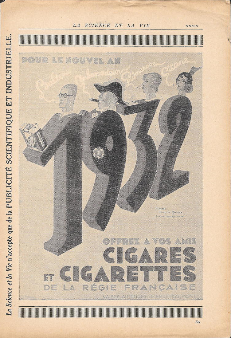1932 pour le nouvel an offrez cigares et cigarettes de …