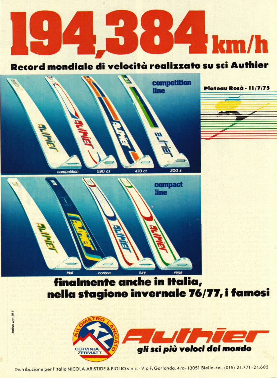194,384 km/h. Authier gli sci più veloci al mondo. Advertising …