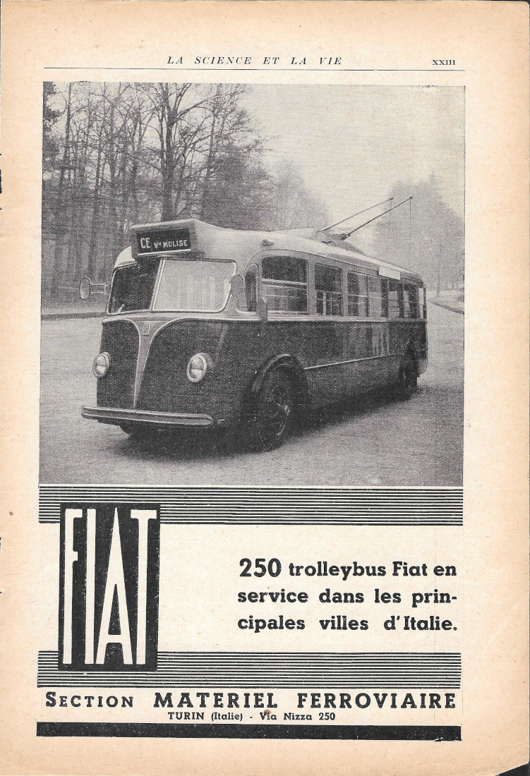 250 trolleybus FIAT en service dans les pricipales ville d'Italie …