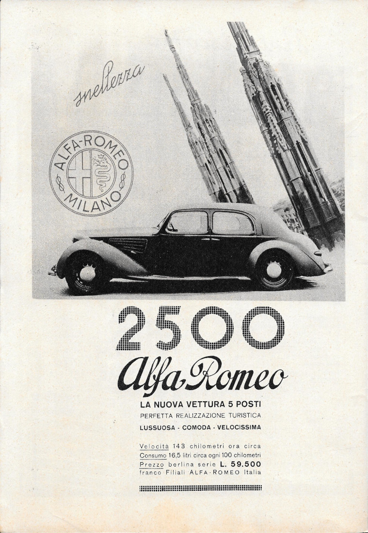 2500 Alfa Romeo / Lame da barba Mirabilia - Advertising …