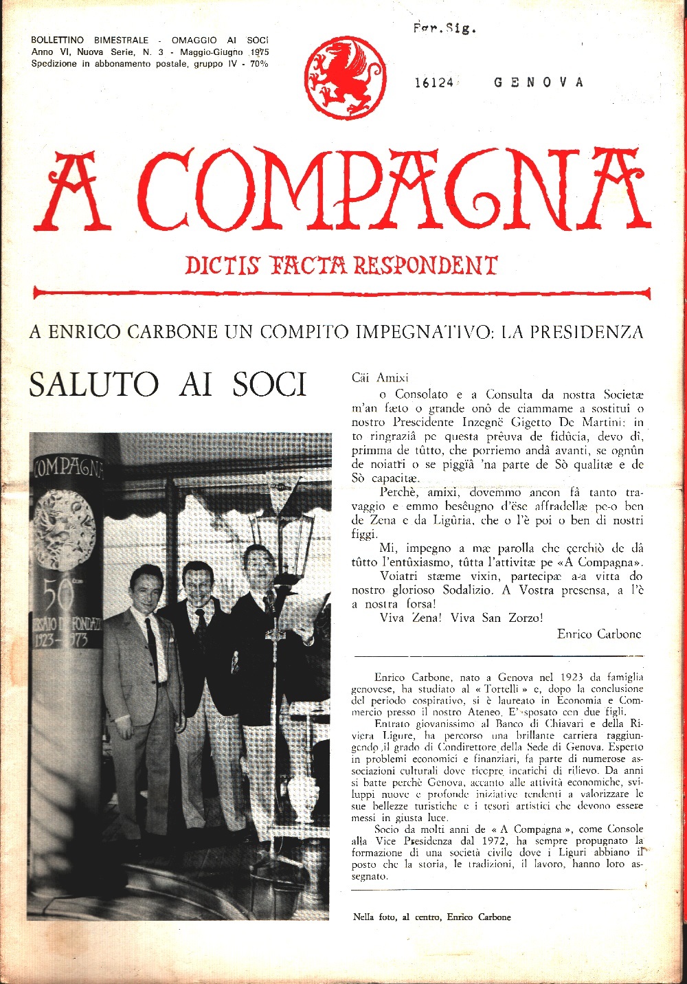 A Compagna. Rivista. n. 3 maggio-giugno 1975
