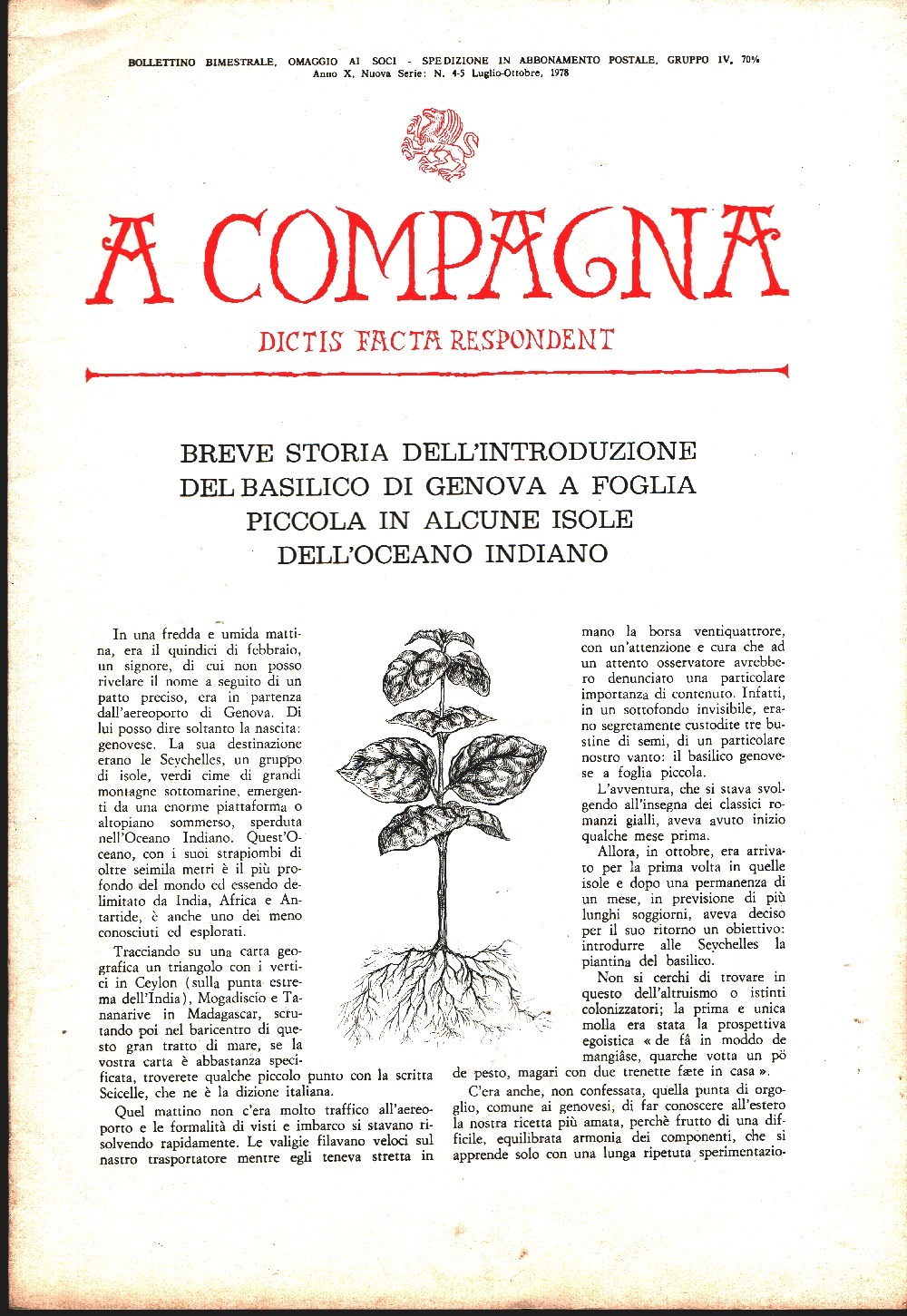 A Compagna. Rivista. n. 4/5 luglio-ottobre 1978