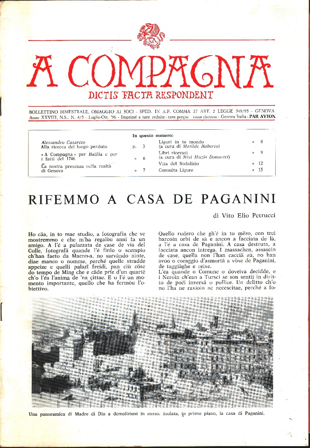 A Compagna. Rivista. n. 4/5 luglio-ottobre 1996