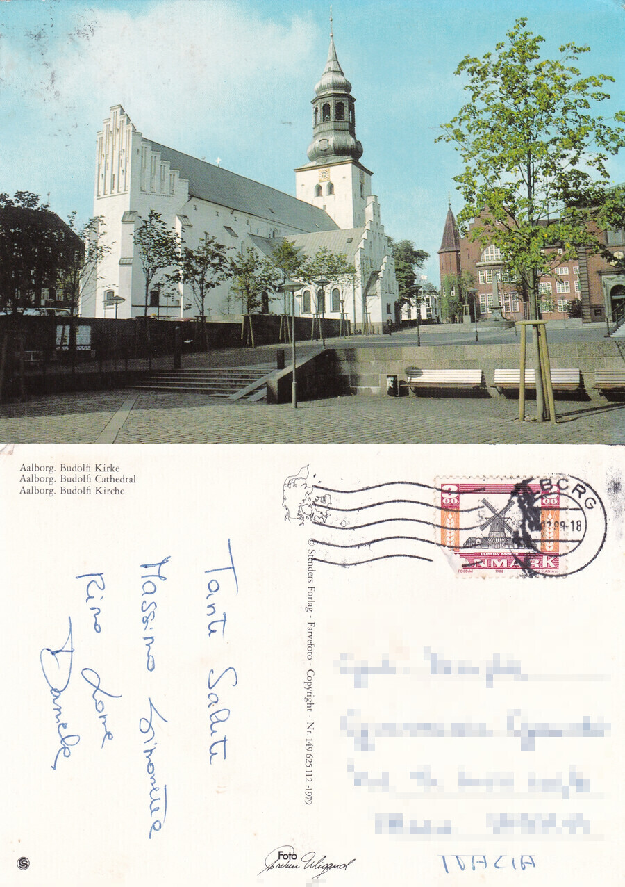 Aalborg. Budolfi Kirke. Viaggiata 1989