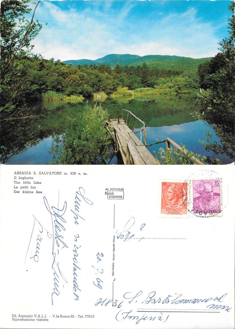 Abbadia S. Salvatore. Il laghetto. Viaggiata 1969