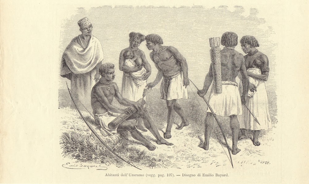 Abitanti dell'Uzaramo (Tanzania). Illustrazione 1864