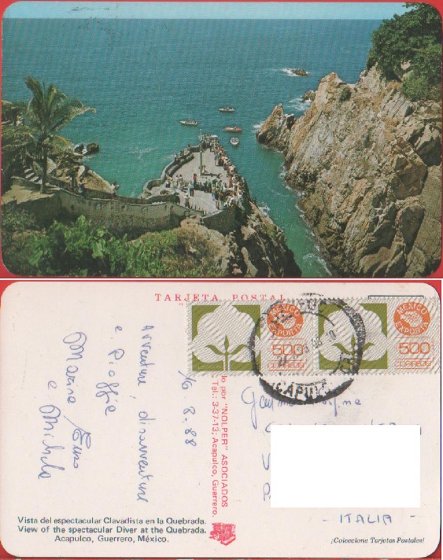 Acapulco (MEX). Vista del Clavadista en la Quebrada. Viaggiata 1988