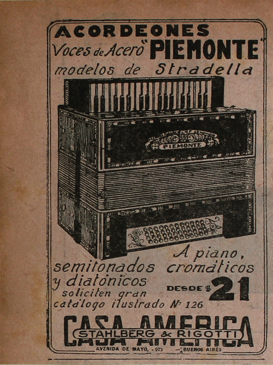 Acordeones Piemonte - Advertising 1922