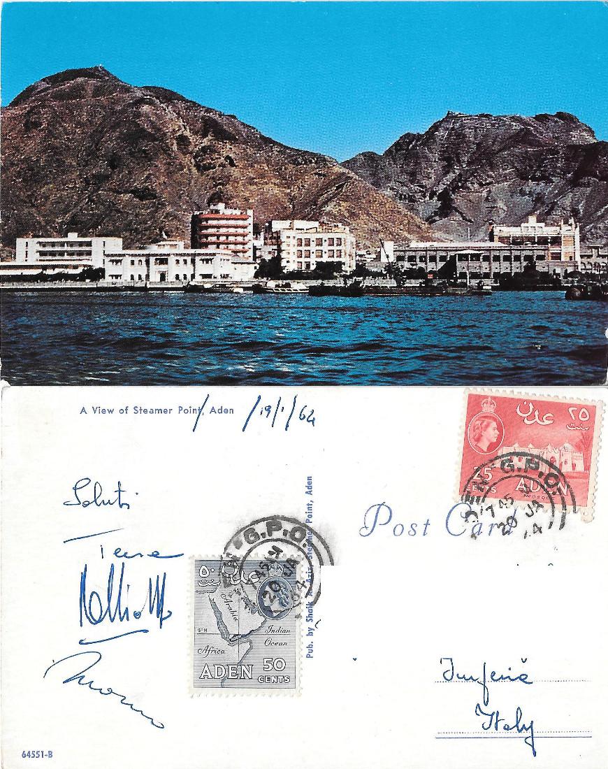 Aden. A View of Steamer Point. Viaggiata 1964