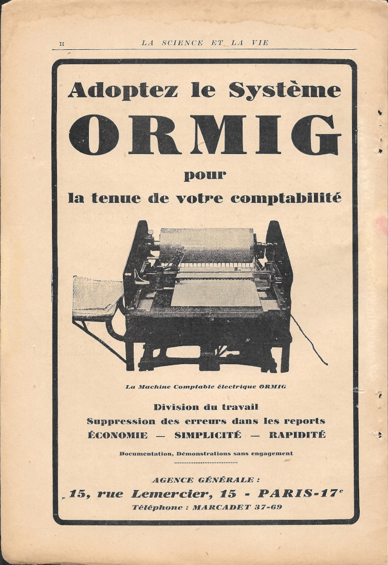 Adoptez le Systéme Ormig pour votre comptabillité- Advertising 1929