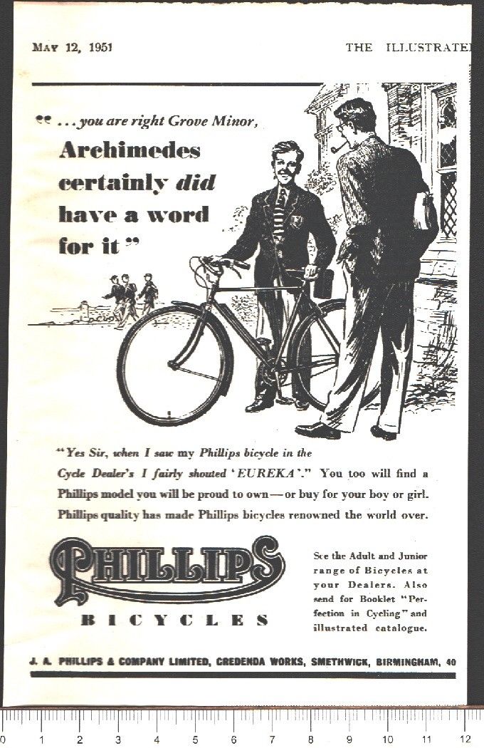 Advertising - Biciclette Phillips - Pubblicità 1951