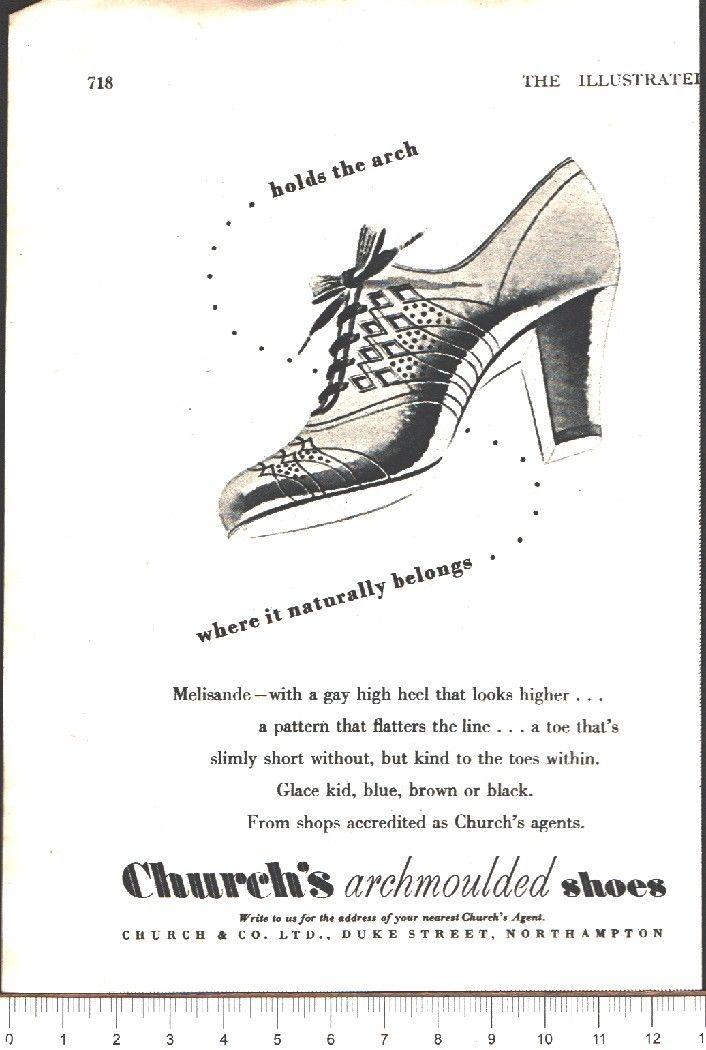 Advertising - Church's archmoulded shoes - Pubblicità 1951