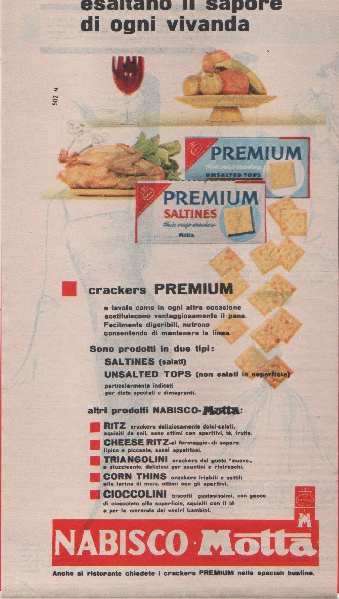 Advertising - Crackers Premium (Nabisco Motta) - Pubblicità 1957