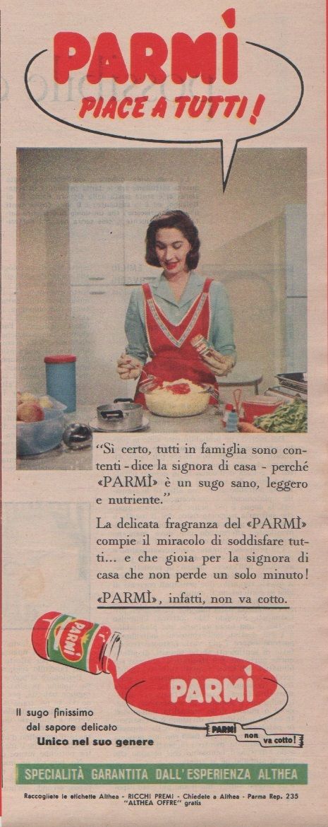 Advertising - Parmì sugo (Althea) - Pubblicità 1957