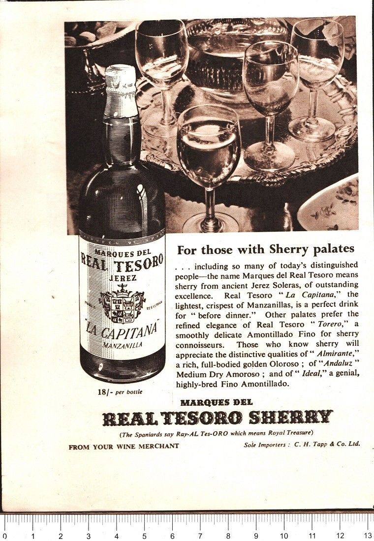 Advertising - Real Tesoro Sherry - 1951