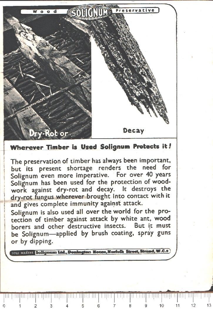Advertising - Solignum Wood Preservative - Pubblicità 1951