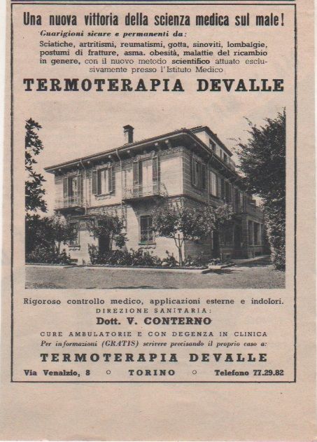 Advertising - Termoterapia Devalle - Pubblicità 1953