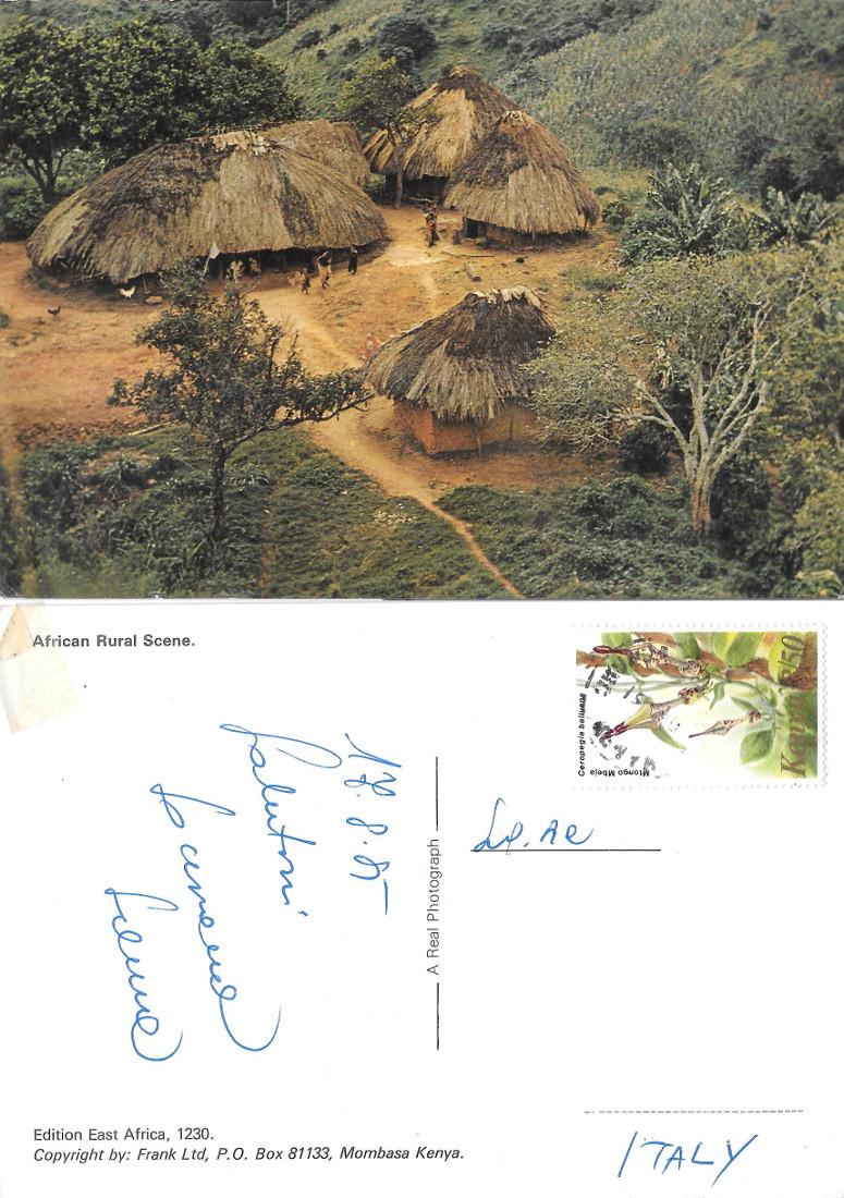 African Rural Scene. Kenya. Viaggiata 1985