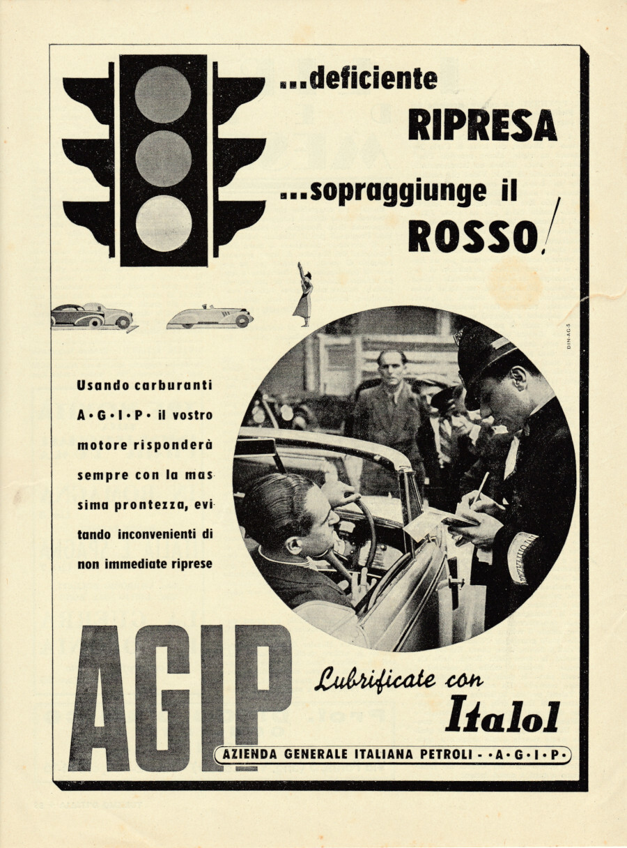 Agip lubrificante. Advertising 1945