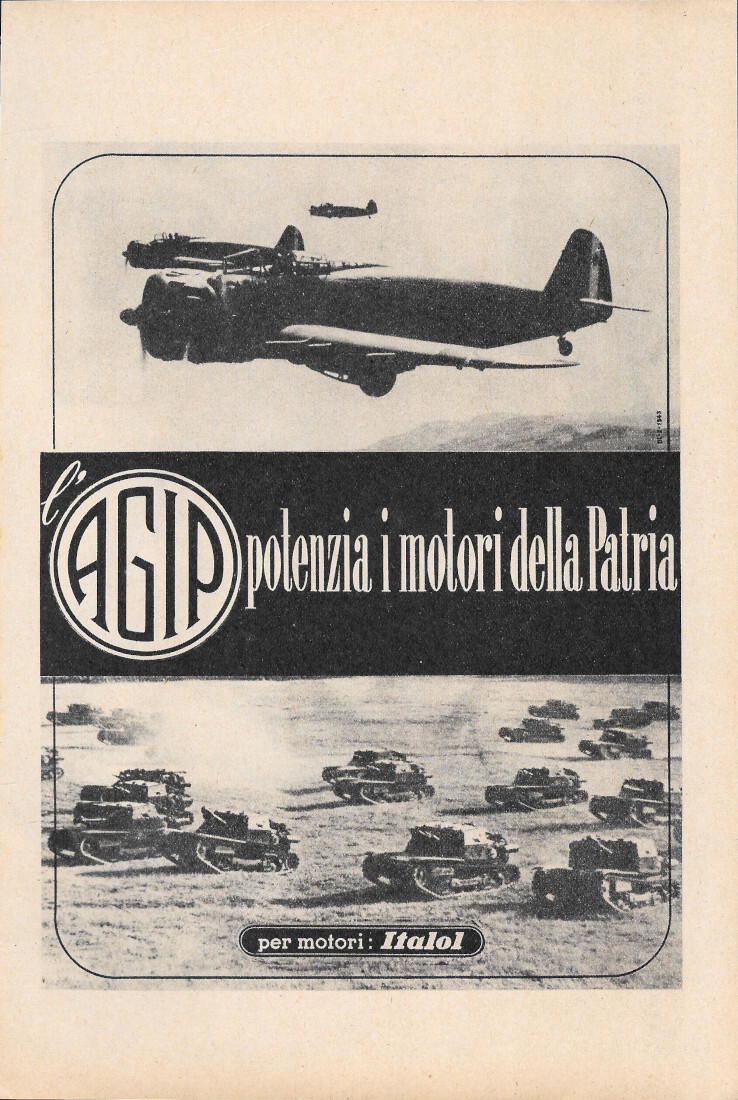 Agip potenzia i motori della patria - Advertising 1943