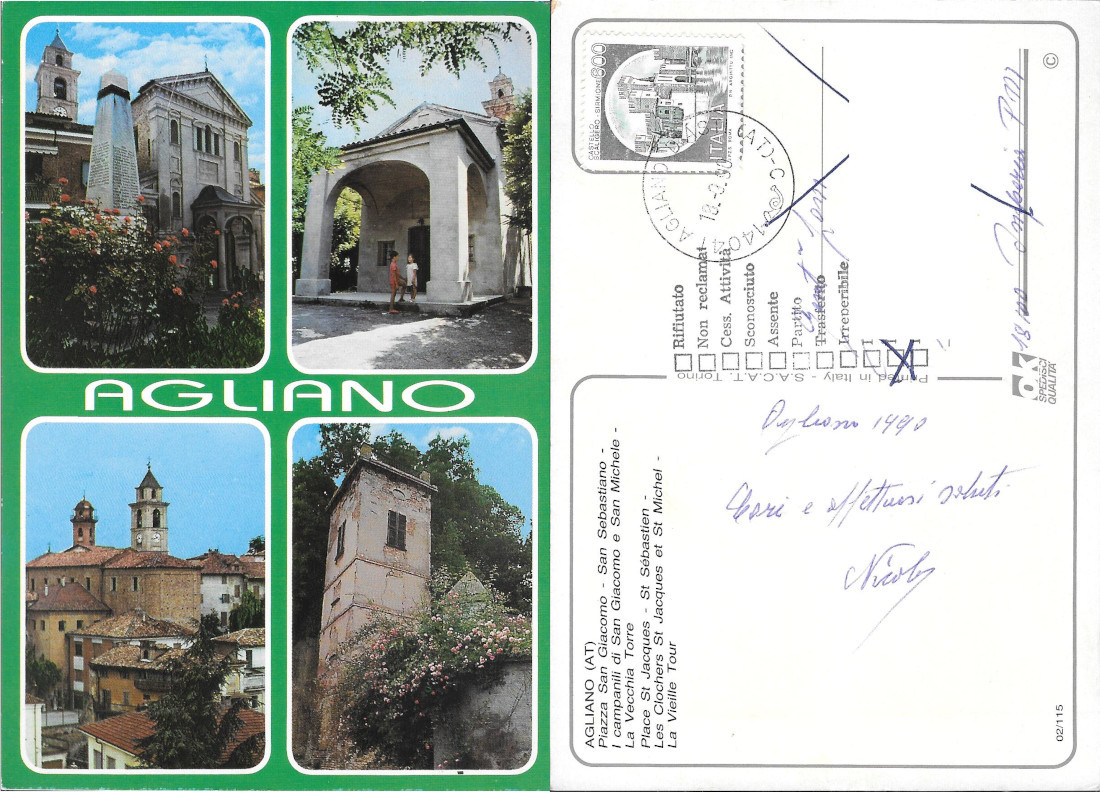 Agliano (AT) - Viaggiata 1990
