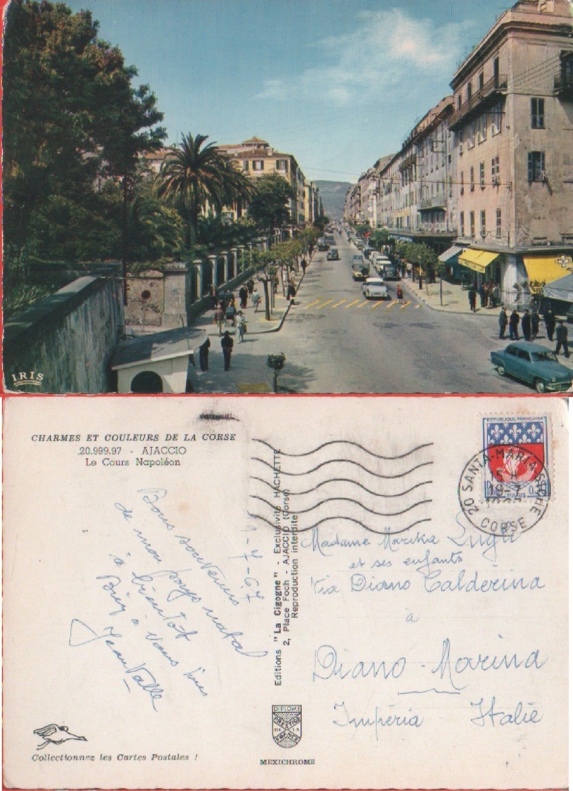 Ajaccio (Corsica). Le cours Napoleon. Animata, auto. Viaggiata 1967