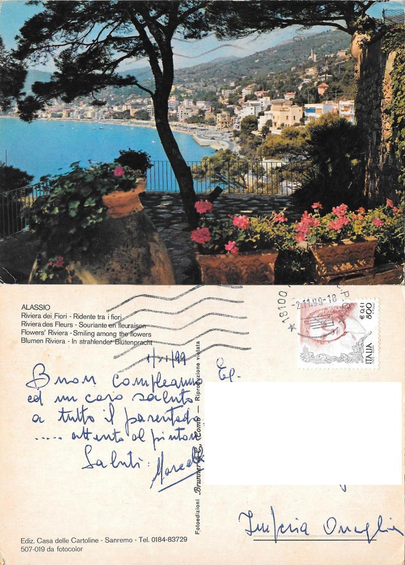 Alassio (SV). Riviera dei Fiori. Ridente tra i fiori. Viaggiata …