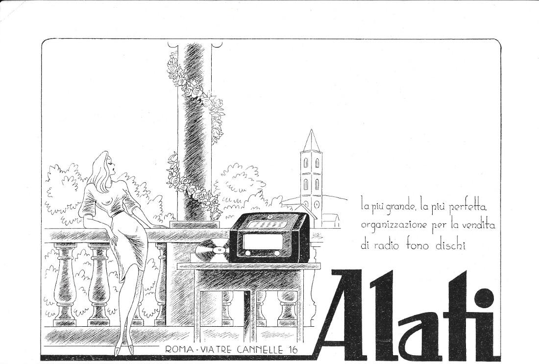 Alati vendita radio fono dischi. Pubblicità 1942