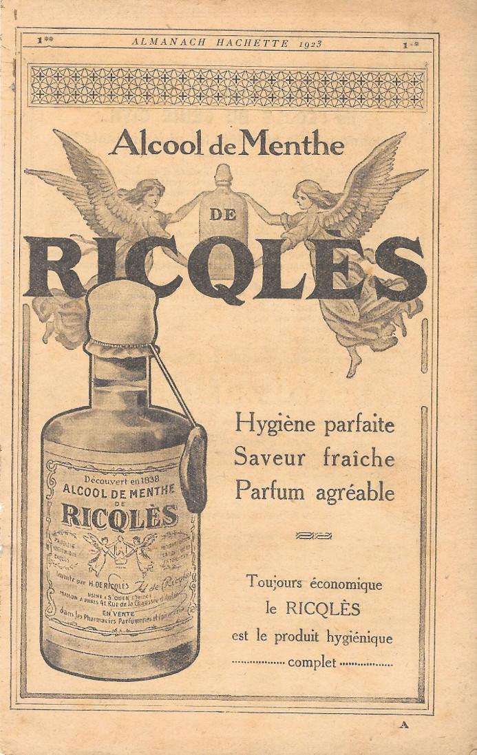 Alcool de menthe de Ricqles. Stampa 1923