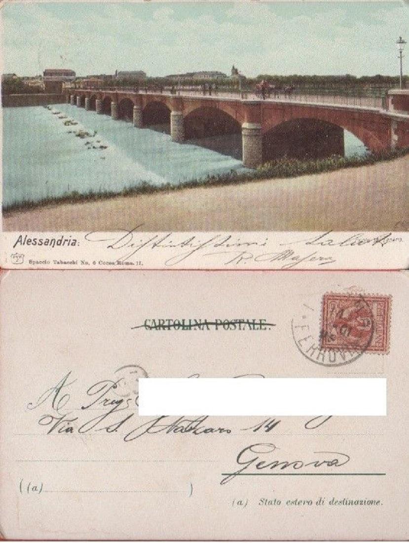 Alessandria. Ponte sul Tanaro. Viaggiata 1911