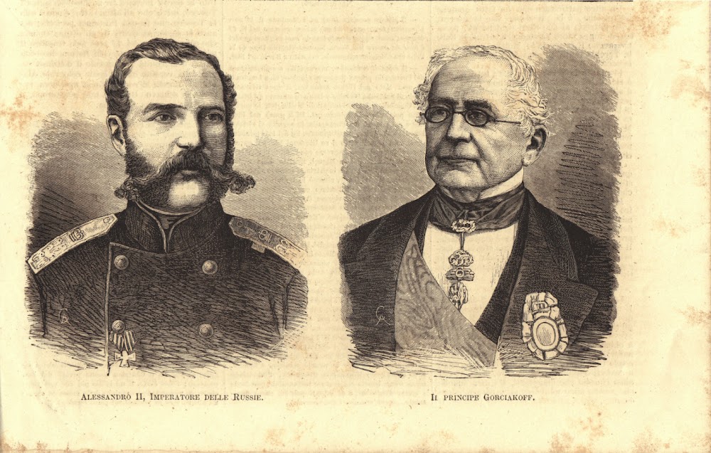 Alessandro II, Imperatore delle Russie; Il principe Gorciakoff. Stampa 1876