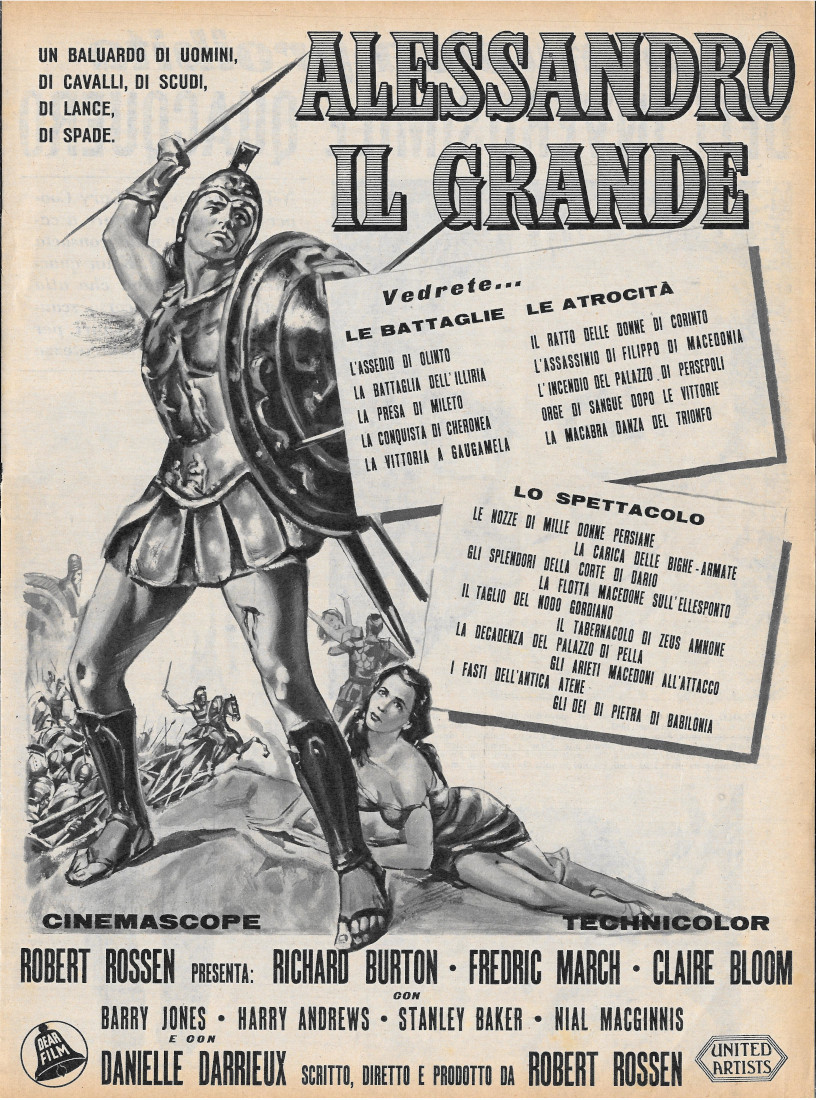 Alessandro il Grande. Regia R. Rossen. R. Burton, F. March, …