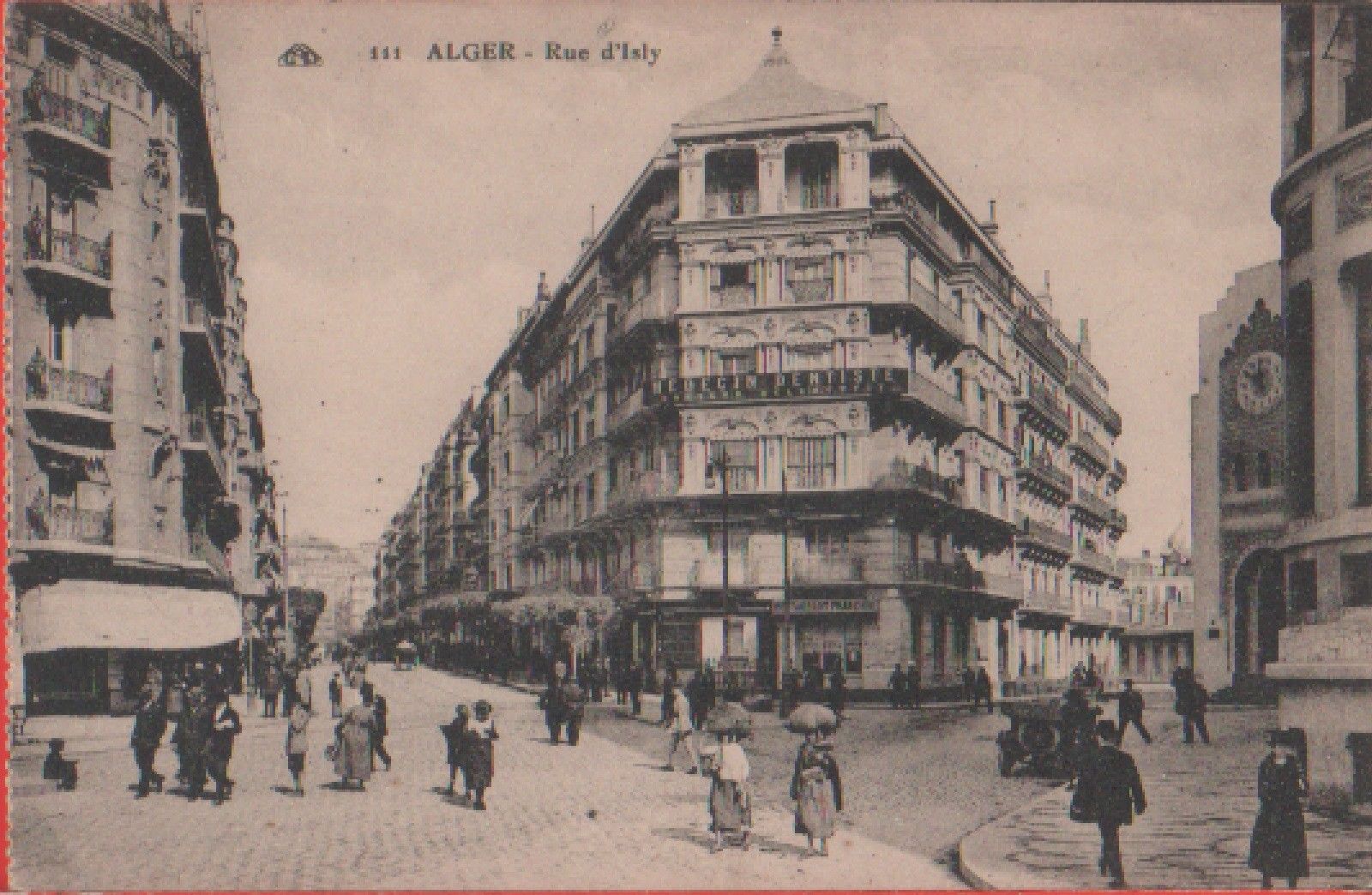 Alger. Rue d'Isly. Animata. Non viaggiata