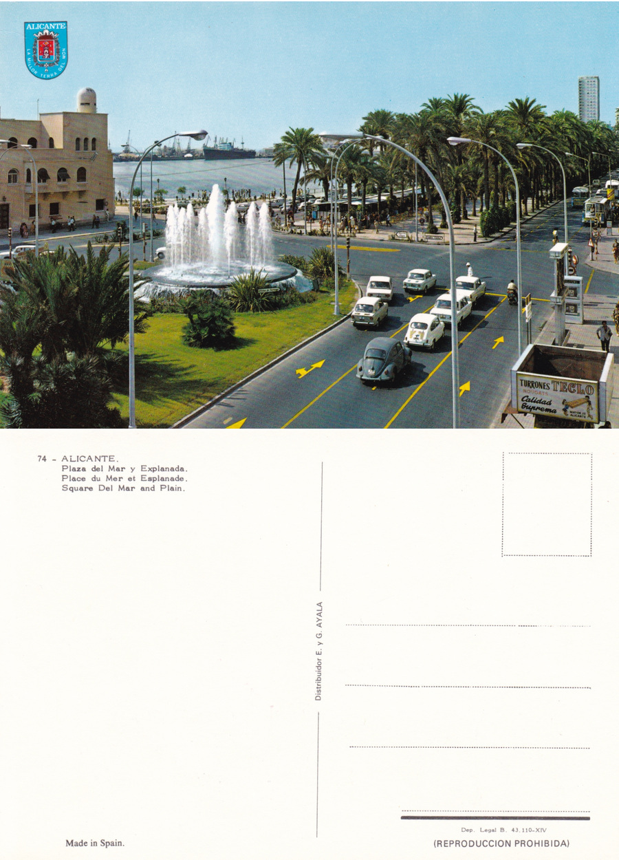 Alicante. Plaza de Mar y Explanada. Non viaggiata