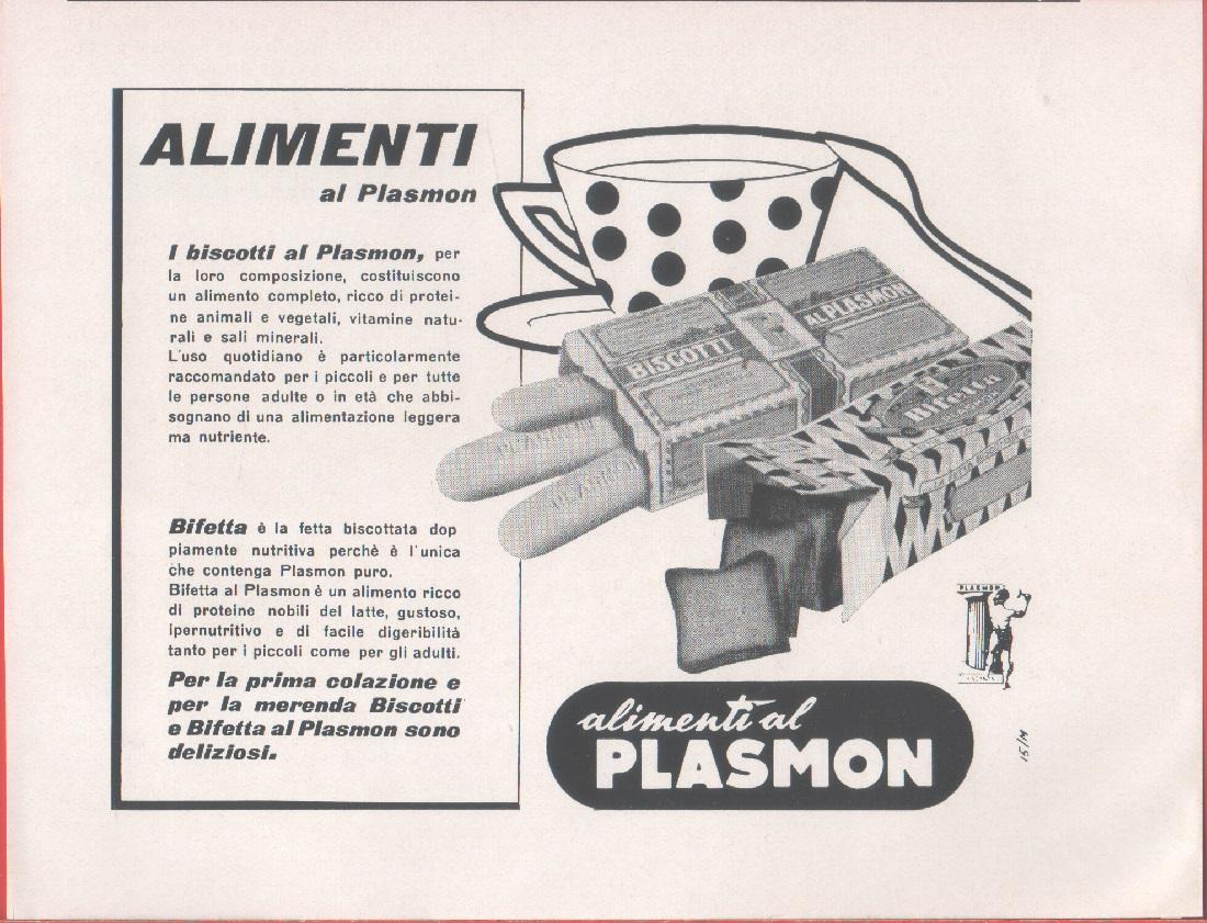 Alimenti al Plasmon. Pubblicita 1959